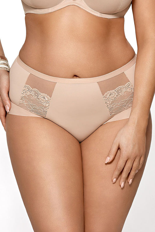 Chicnex gift-ready packaging for beige lace microfiber panties