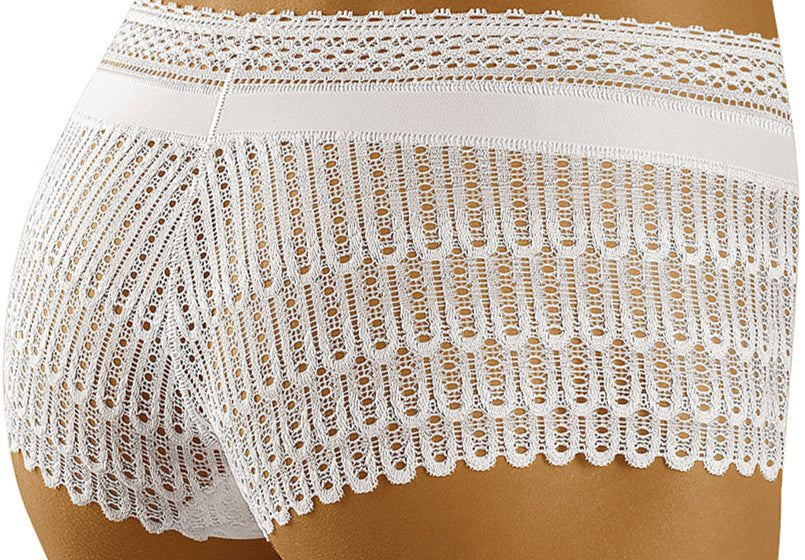 Butt-enhancing openwork lace lingerie for curvy women