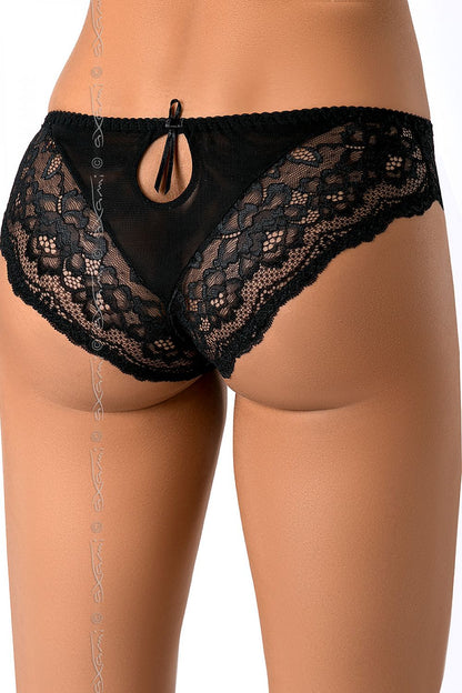 Feminine and alluring black panties paired with Zaina Bra V-7601