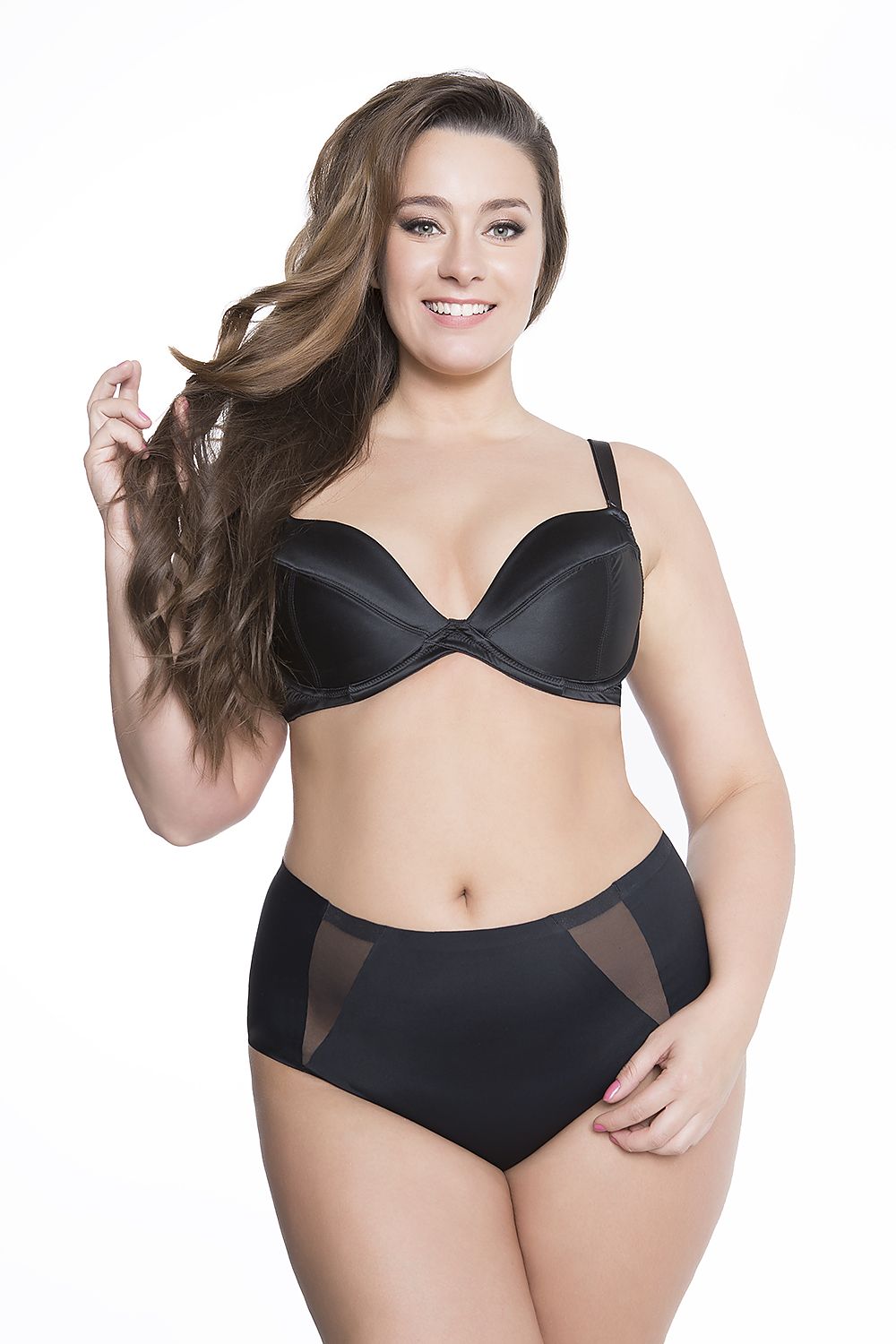 High-waisted seamless invisible line panties front view

