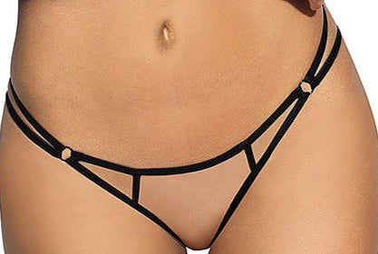 Plus size thong with embroidered back detail