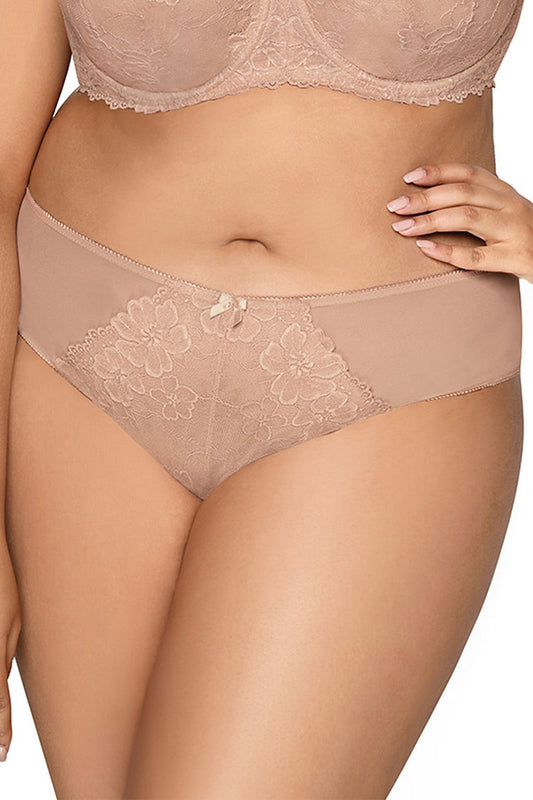 Feminine lace panties – side view showing tulle mesh panels and lace details
