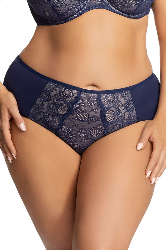 classic microfiber full panties with lace inserts and bow