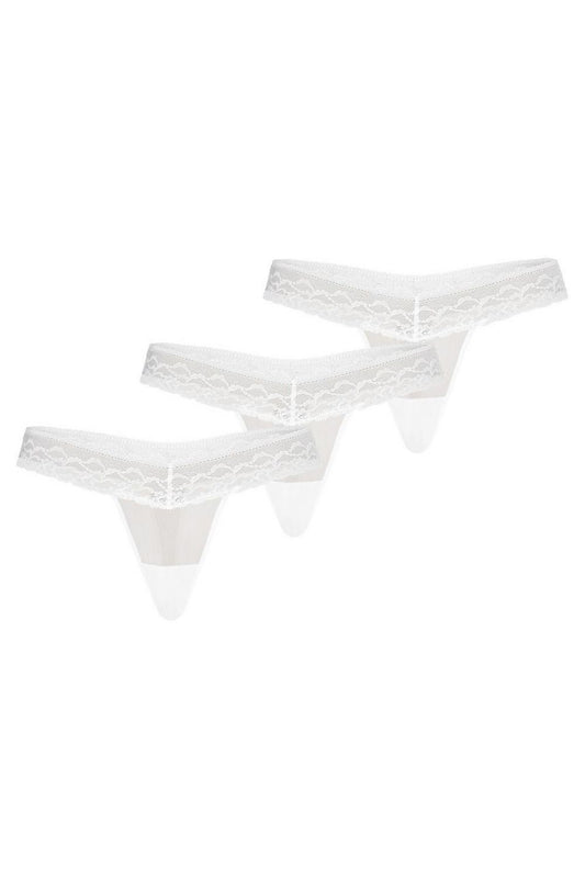 Women’s soft mesh and elastic lace thongs – back view showing seamless design, plus size L–6XL.