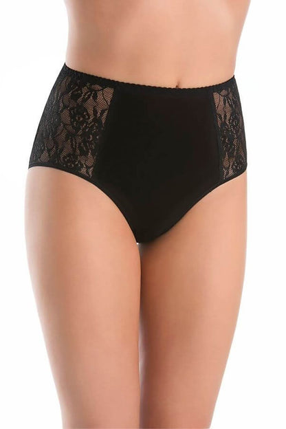 high-waist panties with decorative lace sides