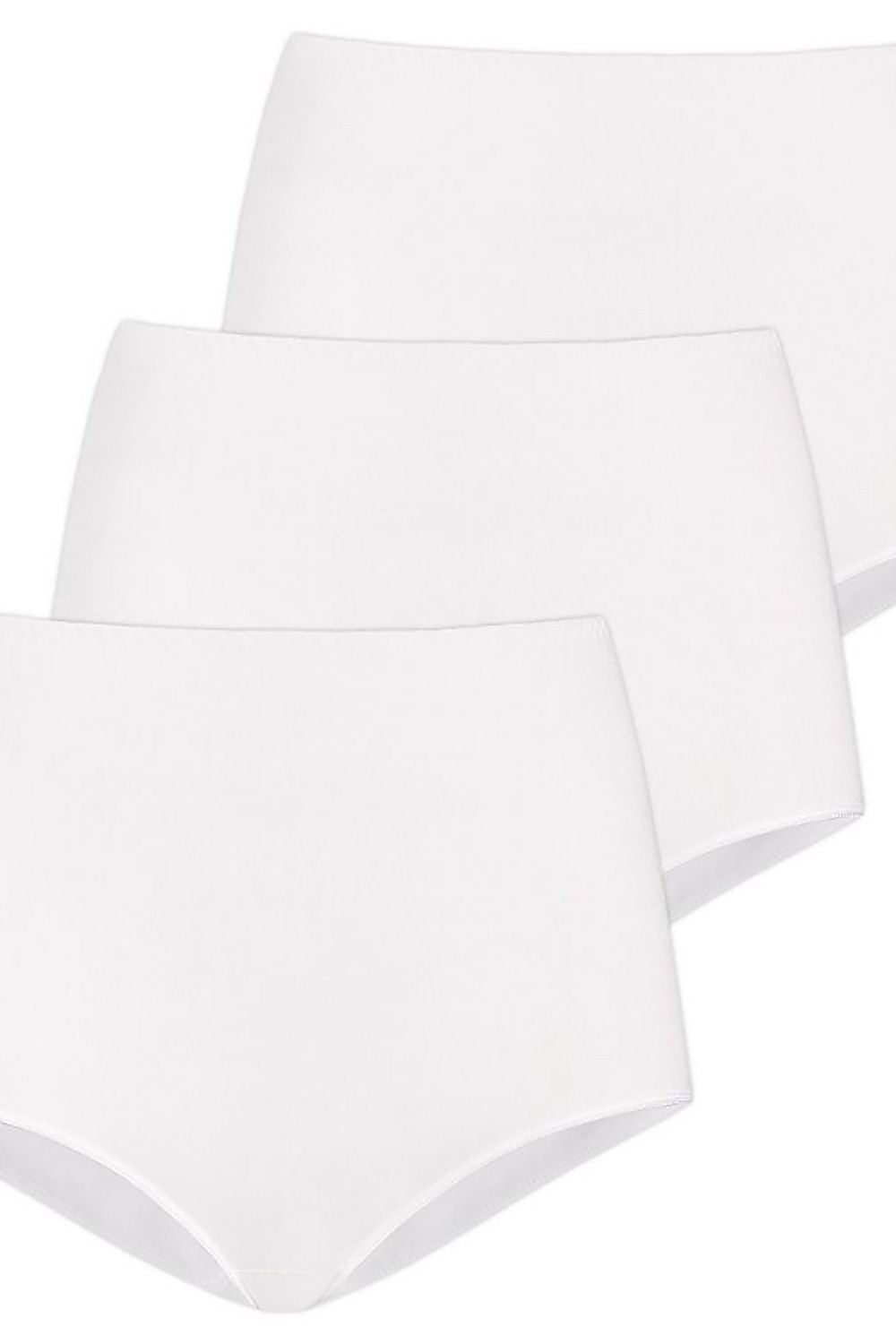 Comfortable plus size white panties with full coverage back – 3-pack.