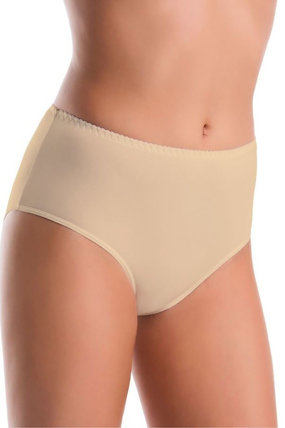 Women’s beige cotton panties high waist design – 3-pack.