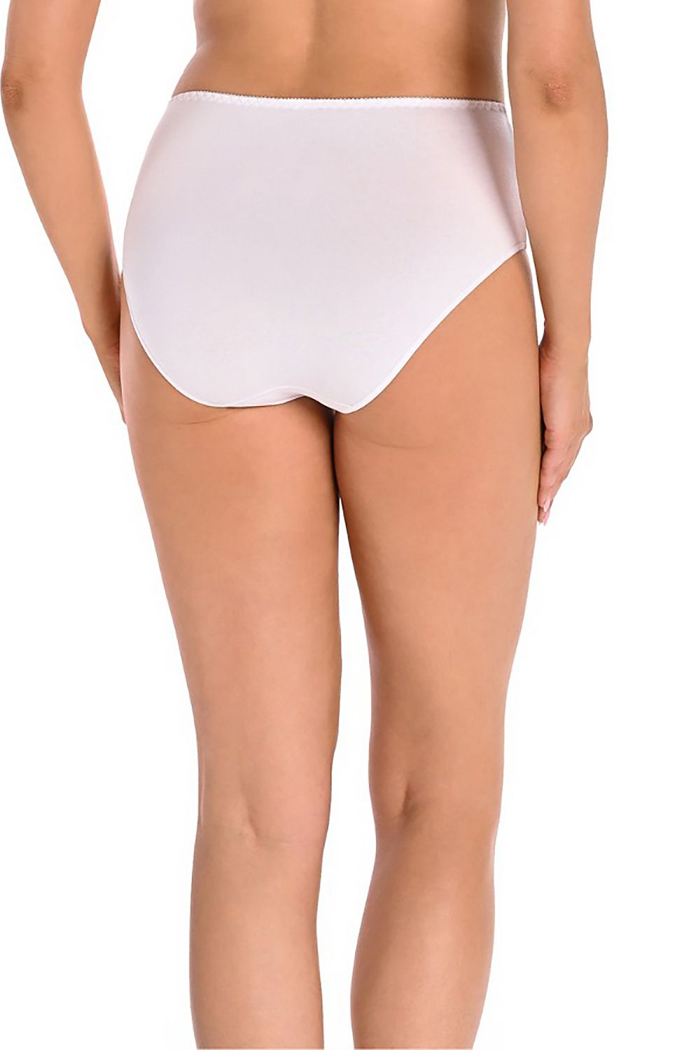 high-waisted white cotton panties tri-pack with diagonal mesh panels