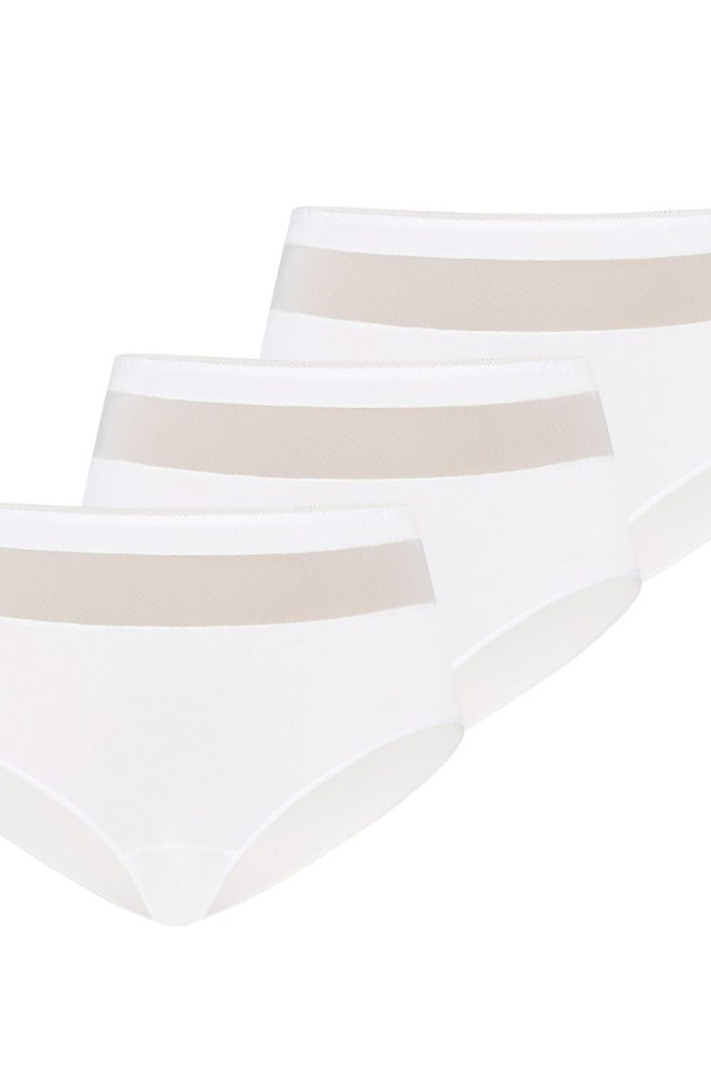 gift-ready packaging for high-waisted white mesh panties