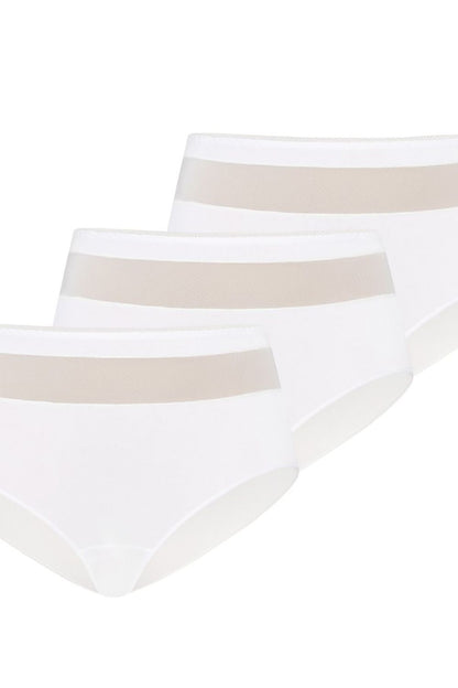 gift-ready packaging for high-waisted white mesh panties