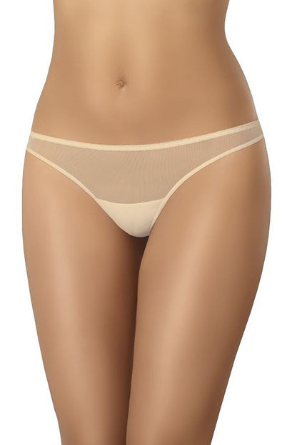 Women’s invisible beige panties with cotton-lined gusset – back view, plus size L–6XL.