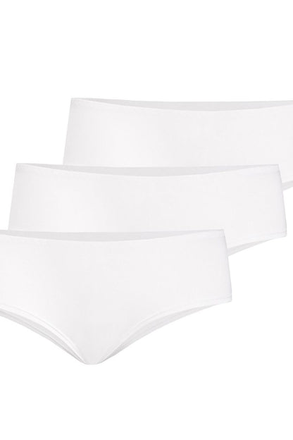 Plus size white bamboo Brazilian panties L–6XL – front view showing classic cut.