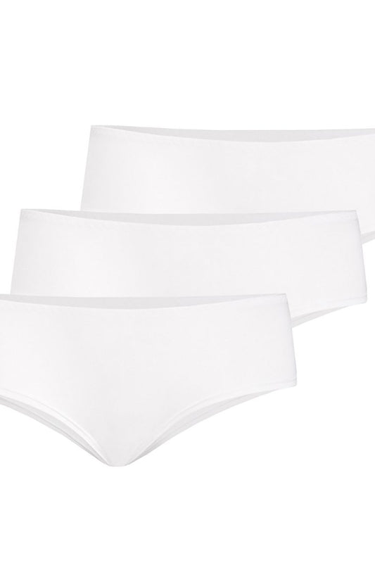 Plus size white bamboo Brazilian panties L–6XL – front view showing classic cut.