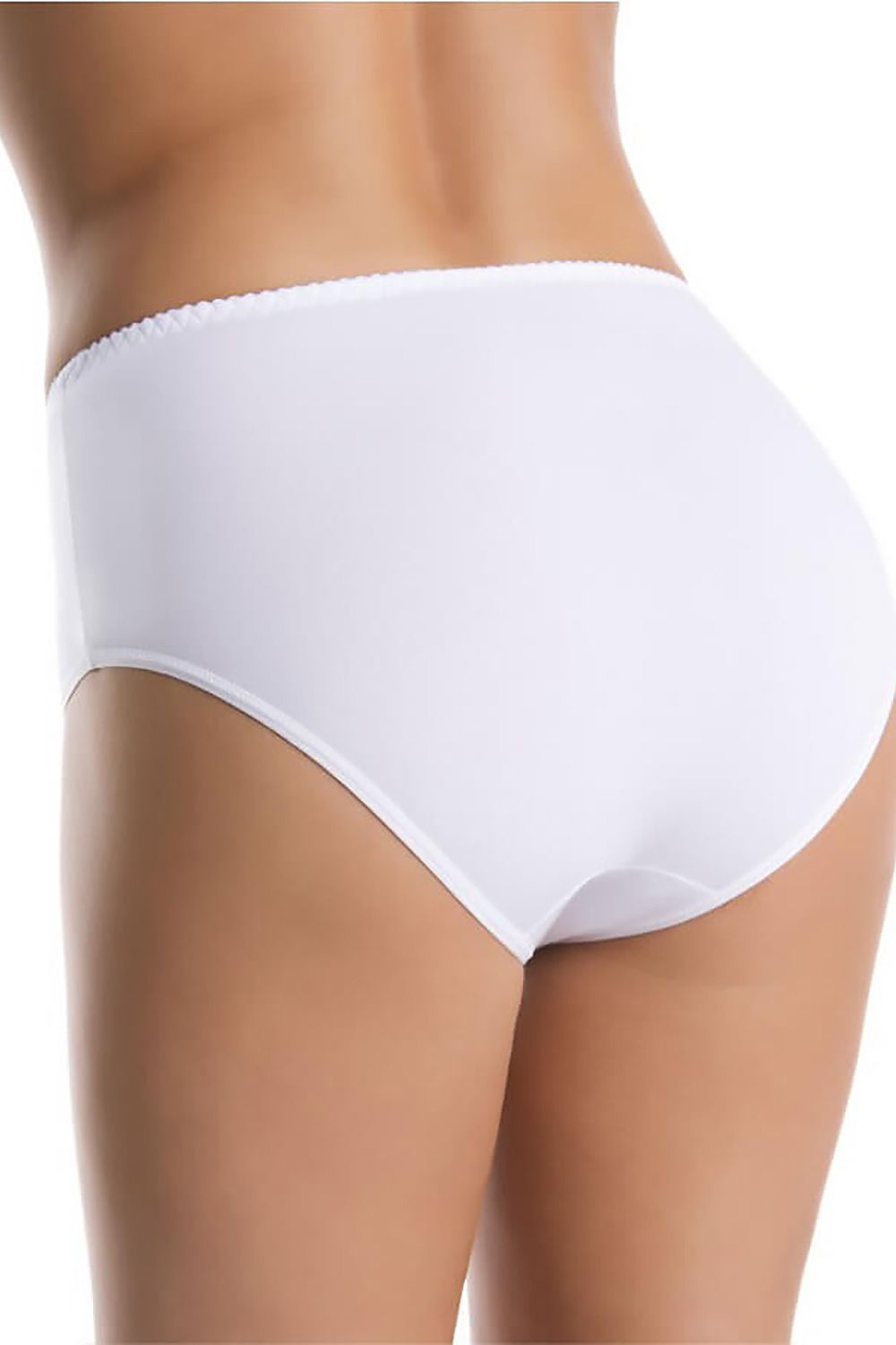 Comfortable plus size white bamboo fiber panties with full coverage back – 3-pack.